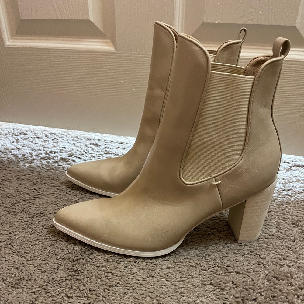 Cream boots